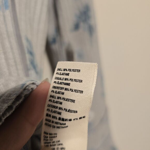 Free People Layer Me Henley Top Small Floral Gray Combo Bell Sleeve Boho New - Picture 10 of 10